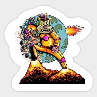 parody robot calvin and hobbes mecca cyborg Sticker